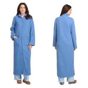 L.L. BEAN polar fleece zip front robe size L